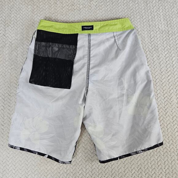 Mens American Eagle Outfitters Floral Board Shorts Swim Trunk Black Green Blue S - Picture 7 of 11